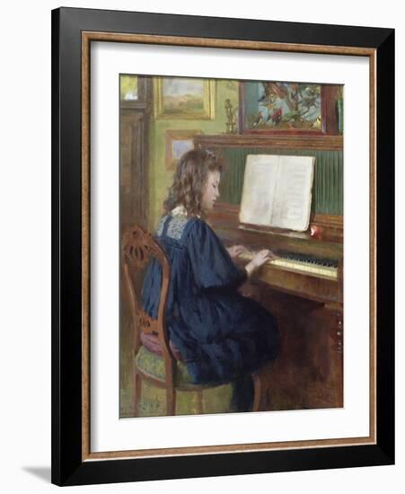 Playing the Piano-Ernest Higgins Rigg-Framed Giclee Print