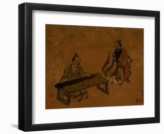 Playing the Qin for a Friend-Chen Hongshou-Framed Giclee Print