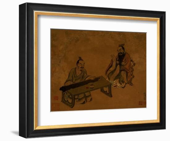 Playing the Qin for a Friend-Chen Hongshou-Framed Giclee Print