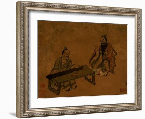 Playing the Qin for a Friend-Chen Hongshou-Framed Giclee Print