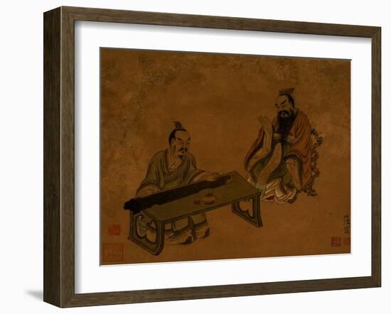 Playing the Qin for a Friend-Chen Hongshou-Framed Giclee Print