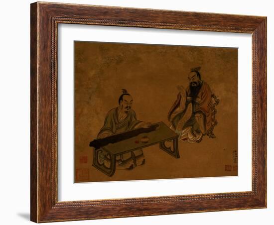 Playing the Qin for a Friend-Chen Hongshou-Framed Giclee Print