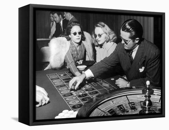 Playing the Roulette Wheel in a Las Vegas Club-Peter Stackpole-Framed Premier Image Canvas