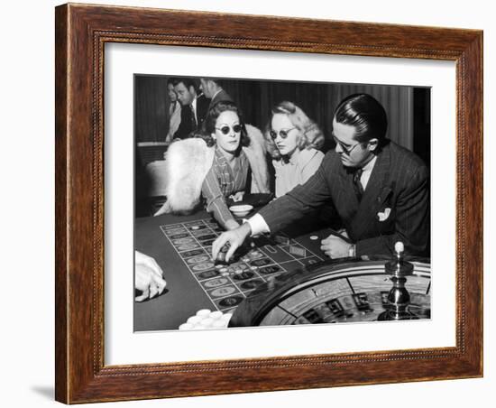 Playing the Roulette Wheel in a Las Vegas Club-Peter Stackpole-Framed Photographic Print