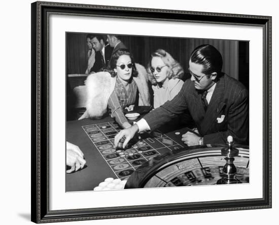 Playing the Roulette Wheel in a Las Vegas Club-Peter Stackpole-Framed Photographic Print