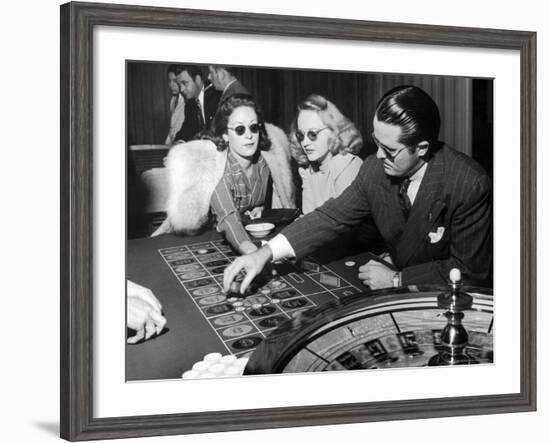 Playing the Roulette Wheel in a Las Vegas Club-Peter Stackpole-Framed Photographic Print