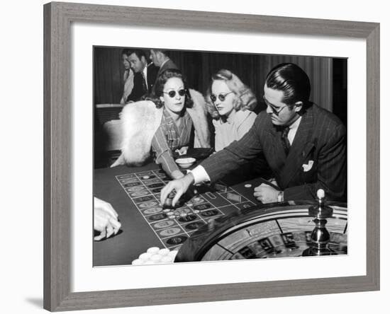 Playing the Roulette Wheel in a Las Vegas Club-Peter Stackpole-Framed Photographic Print