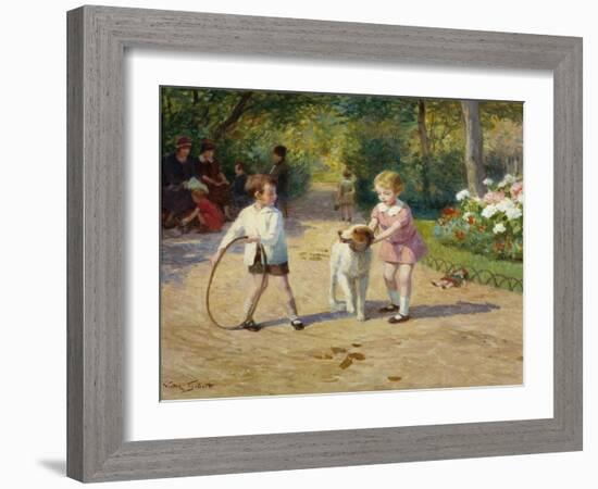 Playing with a Hoop-Victor Gabriel Gilbert-Framed Giclee Print