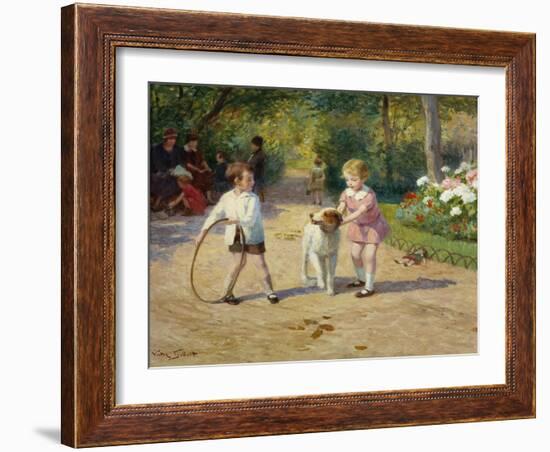 Playing with a Hoop-Victor Gabriel Gilbert-Framed Giclee Print