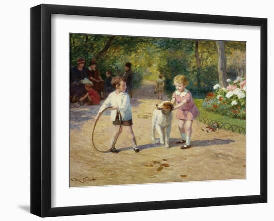 Playing with a Hoop-Victor Gabriel Gilbert-Framed Giclee Print