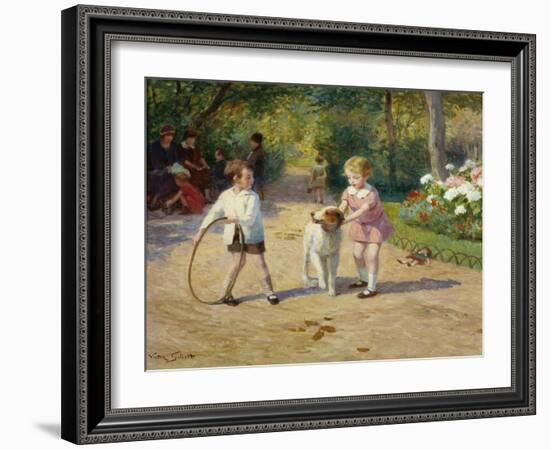 Playing with a Hoop-Victor Gabriel Gilbert-Framed Giclee Print