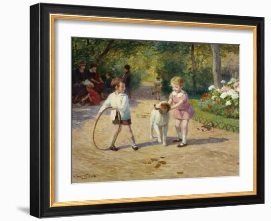 Playing with a Hoop-Victor Gabriel Gilbert-Framed Giclee Print