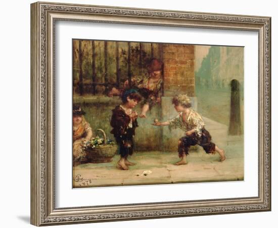 Playing with a Top-Albert Ludovici-Framed Giclee Print