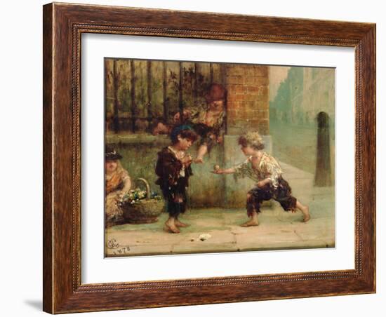 Playing with a Top-Albert Ludovici-Framed Giclee Print