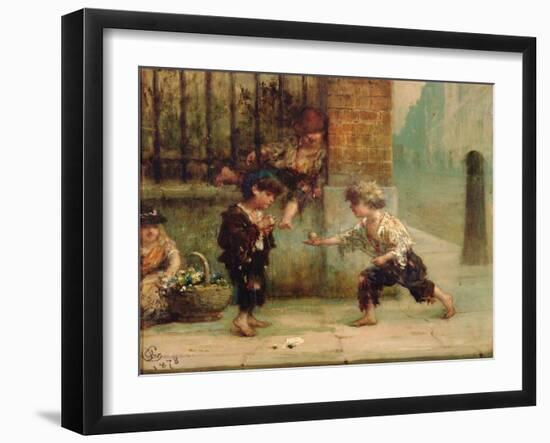 Playing with a Top-Albert Ludovici-Framed Giclee Print