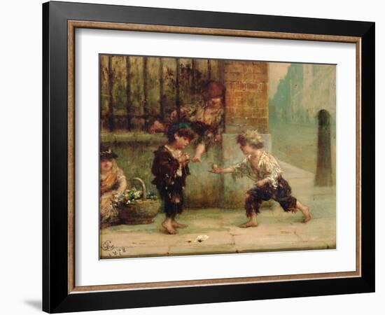 Playing with a Top-Albert Ludovici-Framed Giclee Print