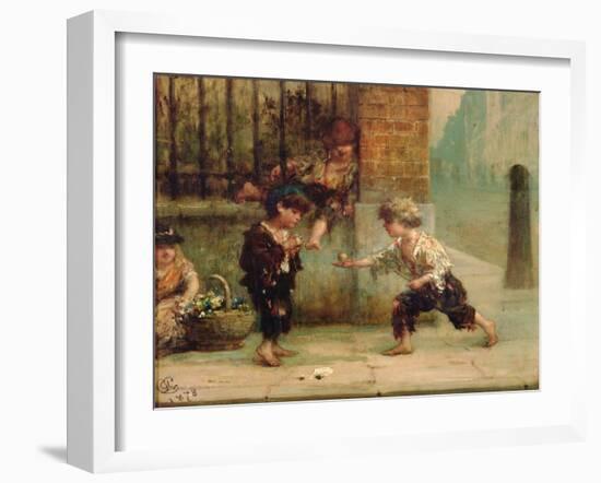 Playing with a Top-Albert Ludovici-Framed Giclee Print