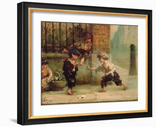 Playing with a Top-Albert Ludovici-Framed Giclee Print