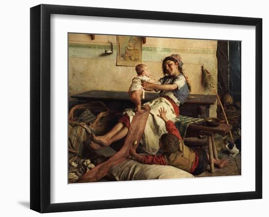 Playing with Baby-Gaetano Chierici-Framed Giclee Print