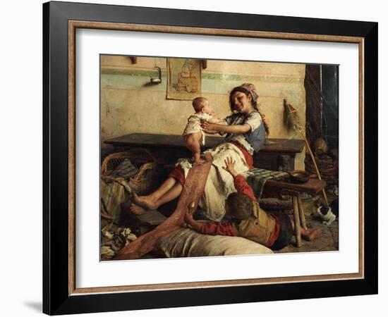 Playing with Baby-Gaetano Chierici-Framed Giclee Print