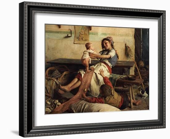 Playing with Baby-Gaetano Chierici-Framed Giclee Print