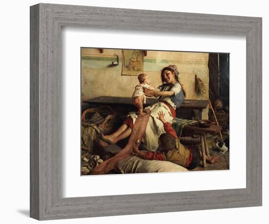 Playing with Baby-Gaetano Chierici-Framed Giclee Print