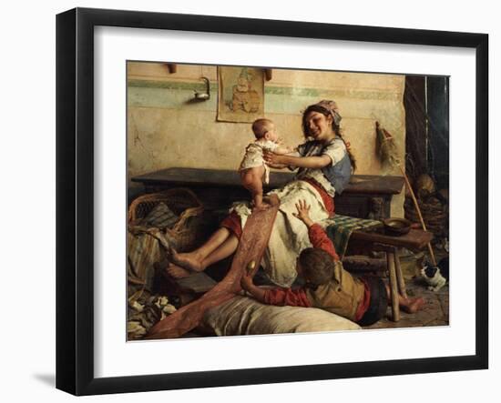 Playing with Baby-Gaetano Chierici-Framed Giclee Print