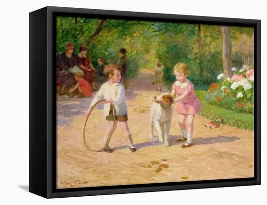 Playing with the Hoop-Victor Gabriel Gilbert-Framed Premier Image Canvas