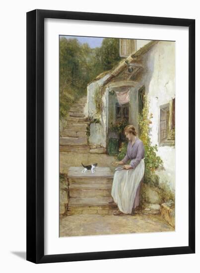 Playing with the Kitten-Ernest Walbourn-Framed Giclee Print