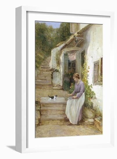 Playing with the Kitten-Ernest Walbourn-Framed Giclee Print