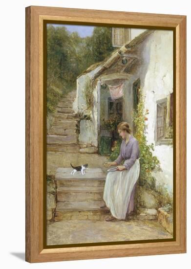 Playing with the Kitten-Ernest Walbourn-Framed Premier Image Canvas