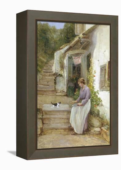 Playing with the Kitten-Ernest Walbourn-Framed Premier Image Canvas