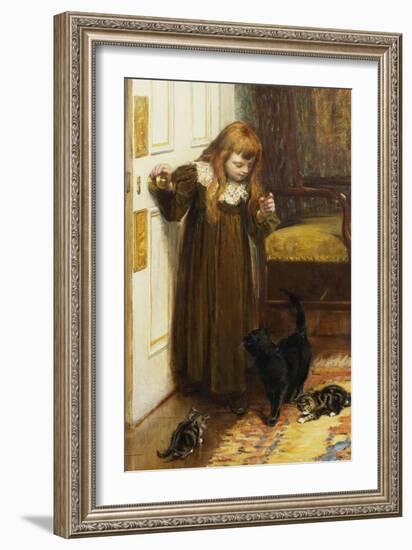 Playing with the Kittens, 1897-Edith Grey-Framed Giclee Print