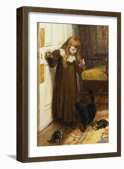 Playing with the Kittens, 1897-Edith Grey-Framed Giclee Print