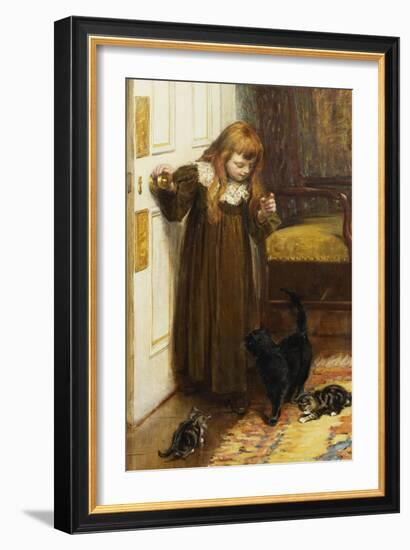 Playing with the Kittens, 1897-Edith Grey-Framed Giclee Print