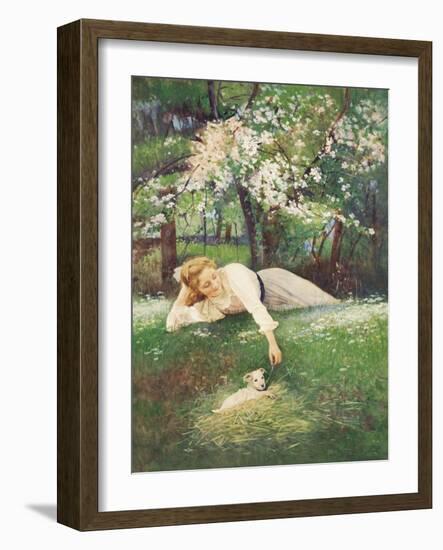 Playing with the Puppy-Alexander Rossi-Framed Giclee Print