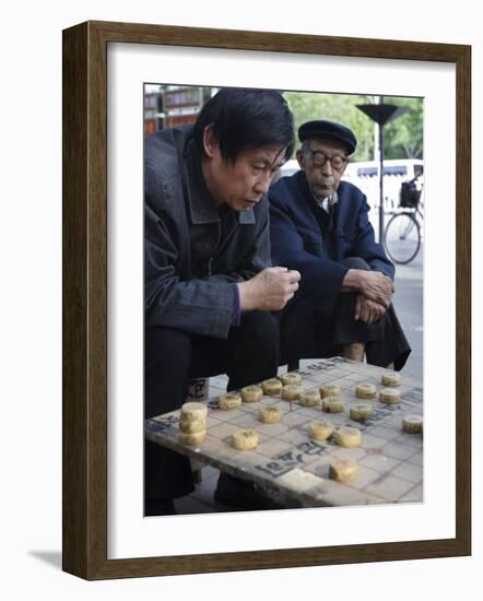 Playing Xiangqi, Chinese Chess, on the Streets of Beijing, China-Andrew Mcconnell-Framed Photographic Print