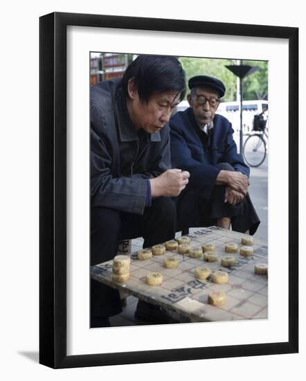 Playing Xiangqi, Chinese Chess, on the Streets of Beijing, China-Andrew Mcconnell-Framed Photographic Print