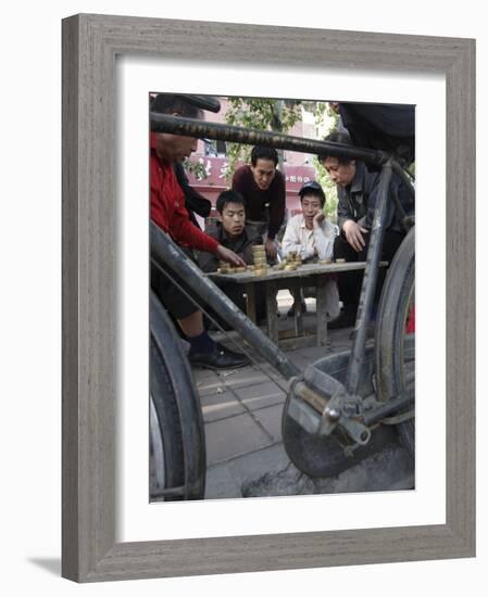 Playing Xiangqi, Chinese Chess, on the Streets of Beijing, China-Andrew Mcconnell-Framed Photographic Print