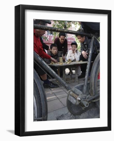 Playing Xiangqi, Chinese Chess, on the Streets of Beijing, China-Andrew Mcconnell-Framed Photographic Print