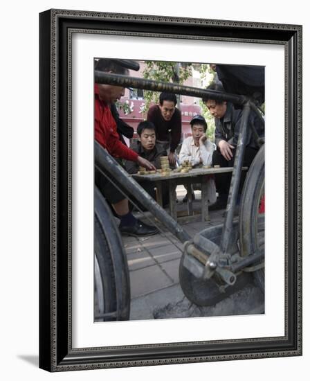 Playing Xiangqi, Chinese Chess, on the Streets of Beijing, China-Andrew Mcconnell-Framed Photographic Print