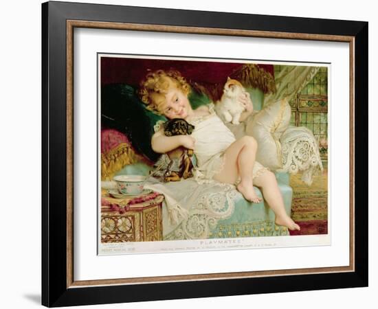 Playmates, from the Pears Annual, 1903-Emile Munier-Framed Giclee Print