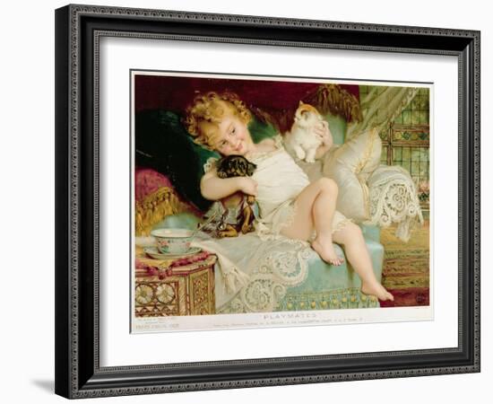 Playmates, from the Pears Annual, 1903-Emile Munier-Framed Giclee Print