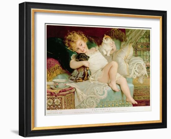 Playmates, from the Pears Annual, 1903-Emile Munier-Framed Giclee Print