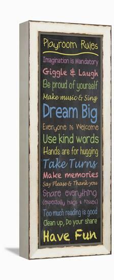 Playroom Rules Chalk-Lauren Gibbons-Framed Stretched Canvas