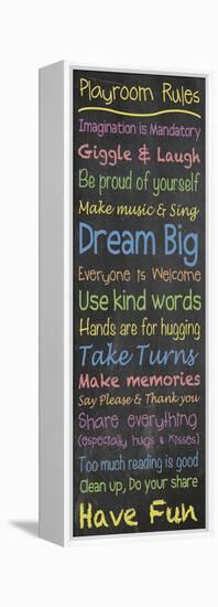 Playroom Rules Chalk-Lauren Gibbons-Framed Stretched Canvas