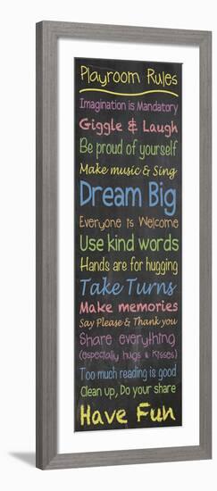 Playroom Rules Chalk-Lauren Gibbons-Framed Art Print