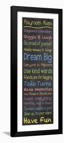 Playroom Rules Chalk-Lauren Gibbons-Framed Art Print