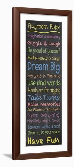 Playroom Rules Chalk-Lauren Gibbons-Framed Art Print