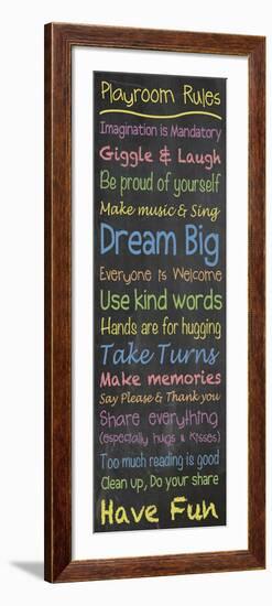 Playroom Rules Chalk-Lauren Gibbons-Framed Art Print